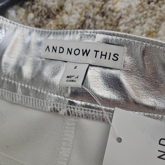 And Now This Metallic Faux Leather Mini Skirt NWT! - Picture 4 of 11